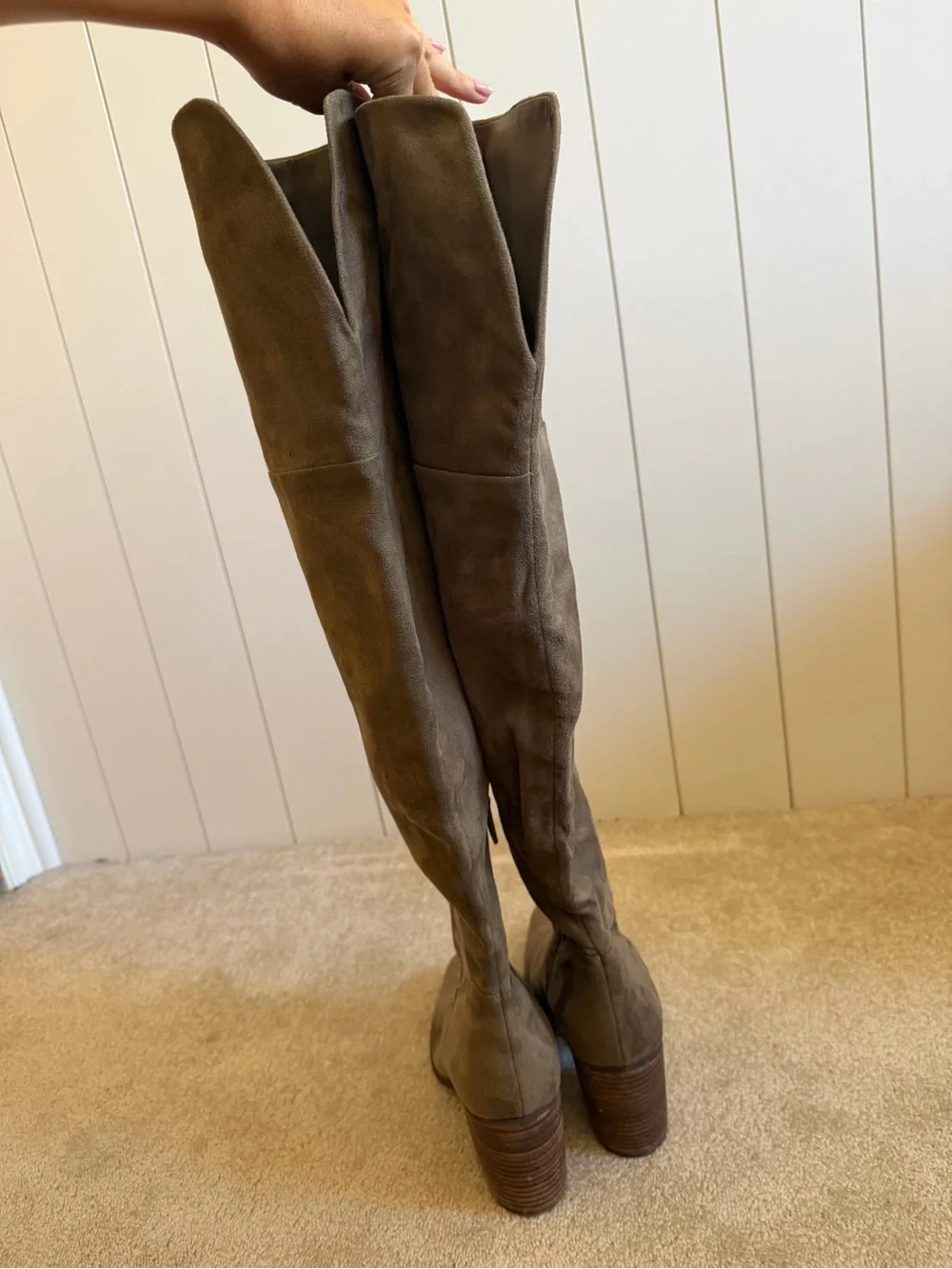 Nordstrom Taupe Suede Over-the-Knee Boots